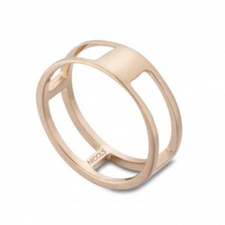 Gold ring BASIC GOLD THUMB 4 HOLLOW SQUARE