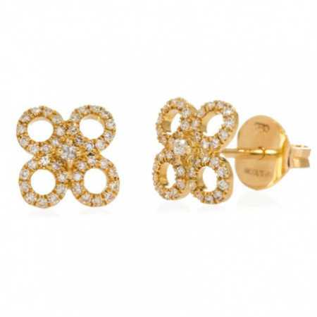 Gold Earrings Round Flower LITTLE DETAILS