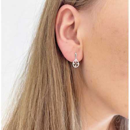 Gold Hollow Cross Earrings LITTLE DETAILS