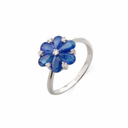 Sapphire Flower Ring MINI DETAILS