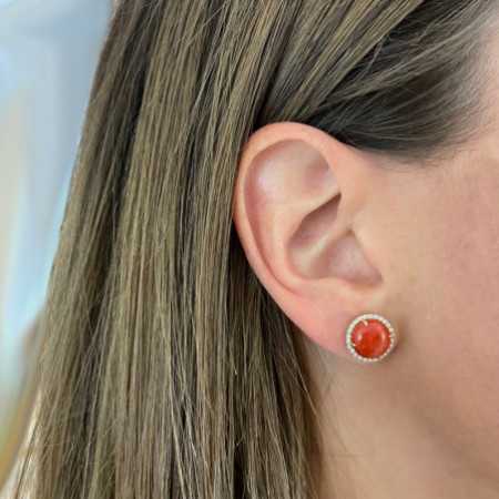 RED VELVET Coral Diamonds Earrings 11MM