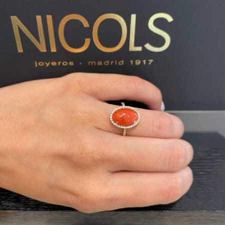 Anillo Coral Oval Red Velvet 15X112Mm