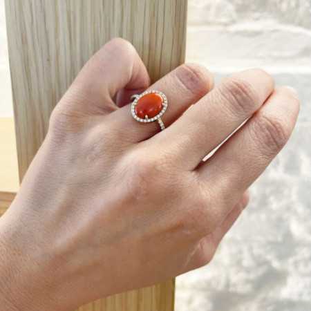 Anillo Coral Oval Red Velvet 14X11Mm