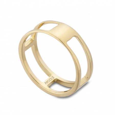 Gold ring BASIC GOLD THUMB 4 HOLLOW SQUARE
