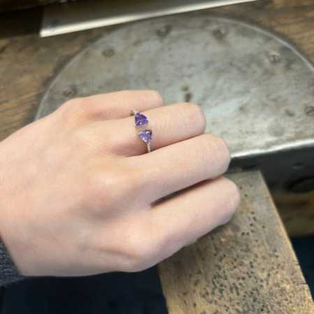 Amethyst Diamond Ring TRILLON