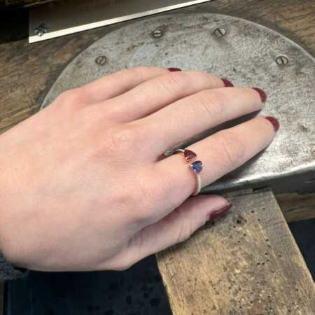 Garnet and Iolite Diamond Ring TRILLON