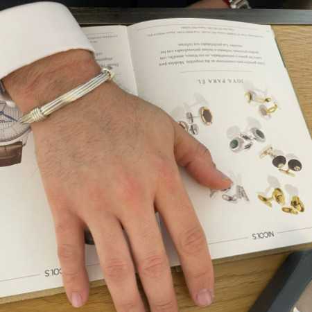 Men's silver bracelet TESEO 6mm