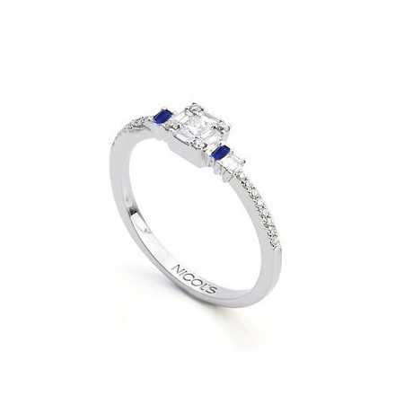 Sapphire and Diamonds SQUARE Ring