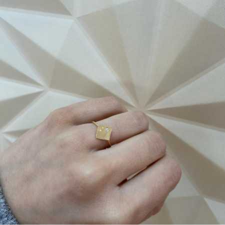 Yellow Gold Diamond Rhombus Ring ALWAYS
