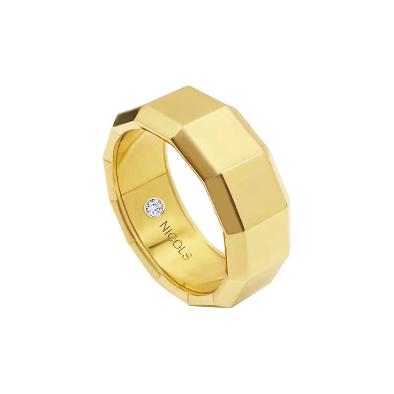 Asimilar Gaseoso Cesta Alianza Hombre Oro Amarillo Diamante 9mm ZEUS 99929880110