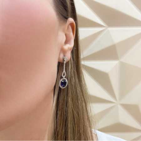Gold earrings, Diamond Ruby ROYAL JEWELS