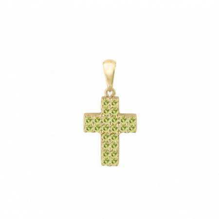 Double Peridot Cross CATHOLIC SIGN