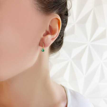 Green Quartz and Diamond Earrings TRILLON