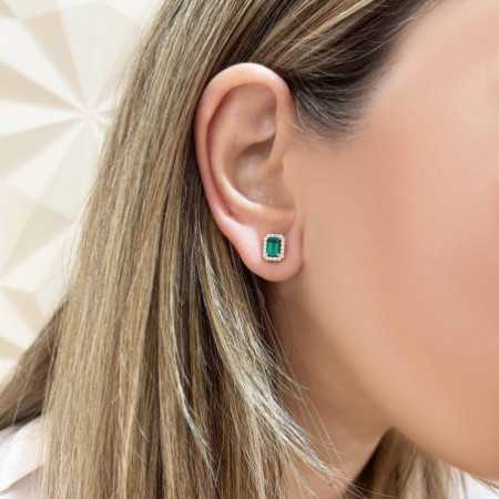 Rectangular Emerald Earrings 1.30Ct Dormilona Sunset Rentangle