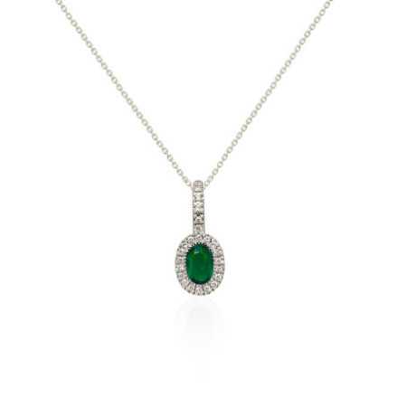 DALIA Emerald and Diamond Pendant.