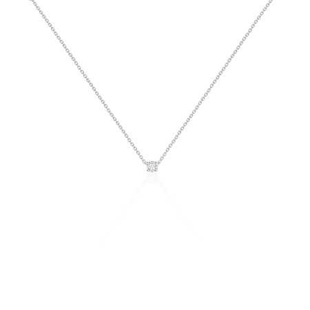 KATHERINE 0.10-0.50ct Diamond Solitaire Necklace White Gold