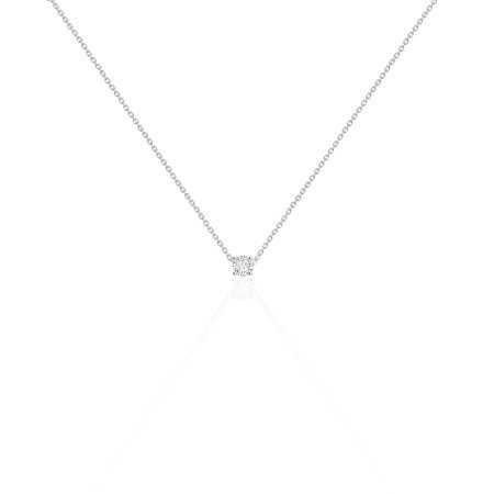 KATHERINE 0.10-0.50ct Diamond Solitaire Necklace White Gold