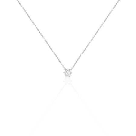 ALEXIA 0.10-0.50ct Diamond Solitaire Necklace White Gold