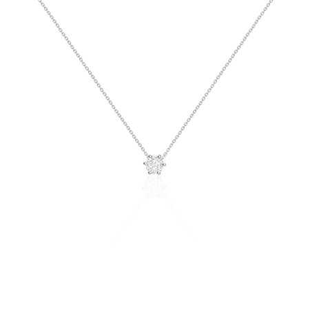 ALEXIA 0.10-0.50ct Diamond Solitaire Necklace White Gold
