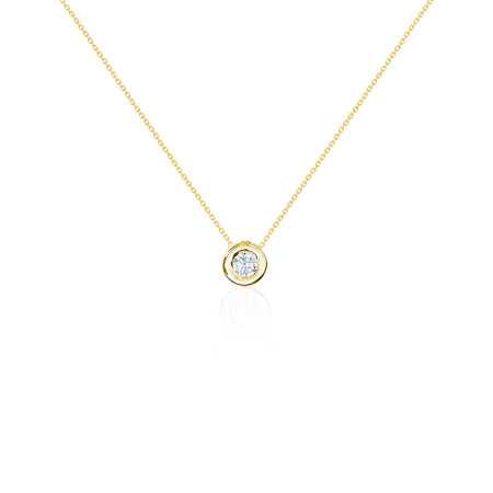 Collar Diamante Lady 0.10-0.50Ct Solitario Oro Amarillo