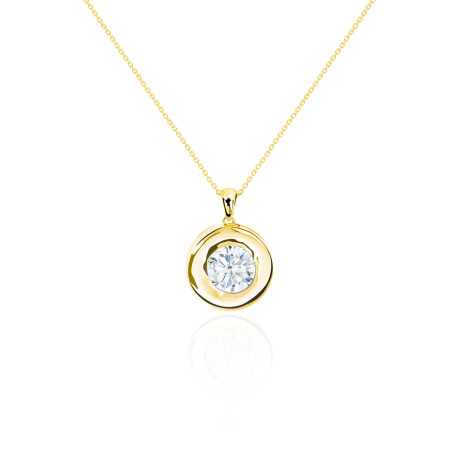 LINDA 0.55-1.00ct Diamond Solitaire Necklace Yellow Gold
