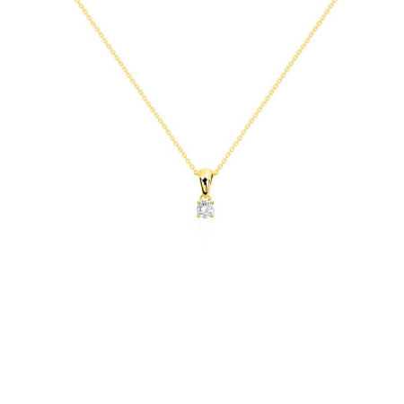 Collar Diamante Jackie 0.10-0.50Ct Solitario Oro Amarillo