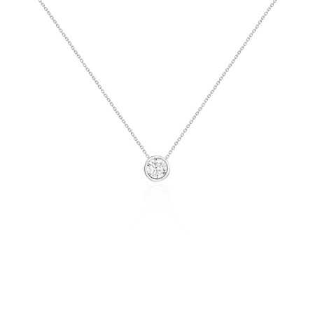 Collar Diamante Sharon 0.10-0.50Ct Solitario Oro Blanco