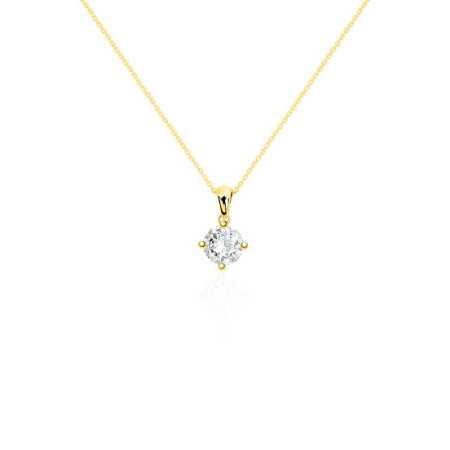 Collar Diamante Jackie Twisted 0.55-1.00Ct Solitario Oro Amarillo