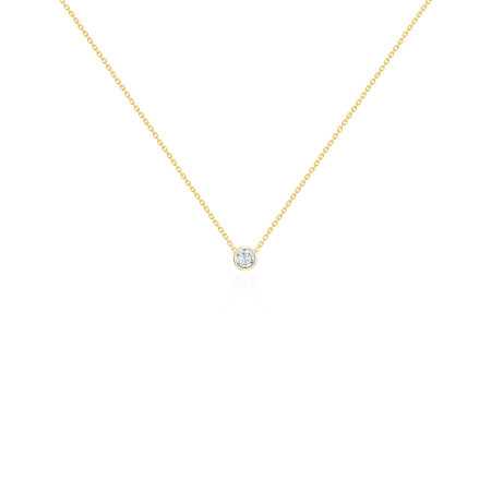 Collar Diamante Sharon 0.10-0.50Ct Solitario Oro Amarillo