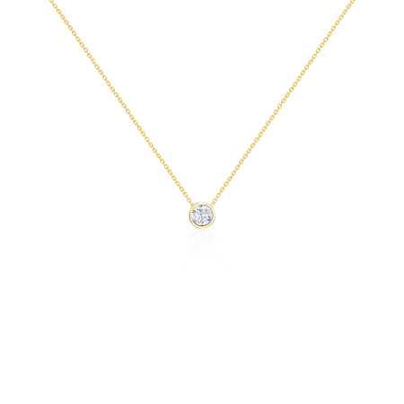 Collar Diamante Sharon 0.10-0.50Ct Solitario Oro Amarillo