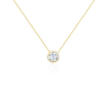 Sharon Diamond 0.55-1.00ct Solitaire Necklace Yellow Gold
