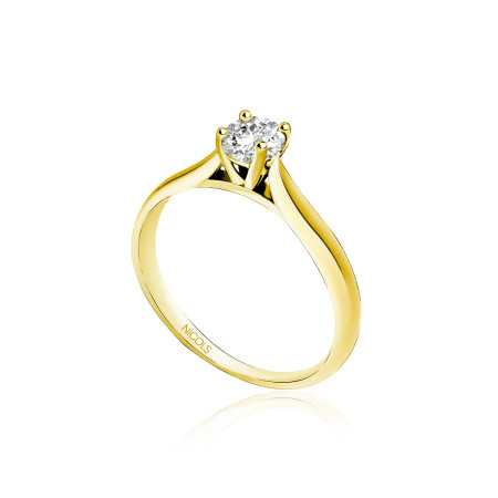 Nicole Engagement Ring Yellow Gold (18Kt) with Diamond 0.10-0.50ct