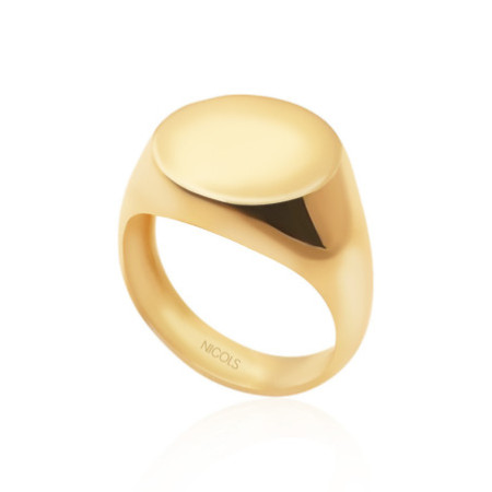 Vintage Round Yellow Gold Signet Ring