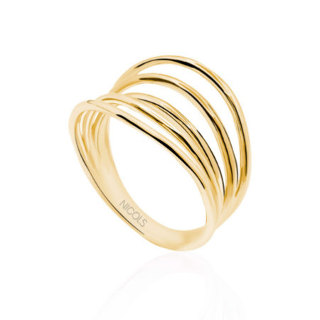 Minimalist Gold Ring 5 Wavy Lines