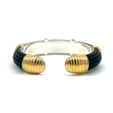 Gold Rubber and Silver Unisex Vault Bracelet 12mm