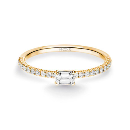DELPHINA Diamond Ring 0.18 Emerald Cut Yellow Gold