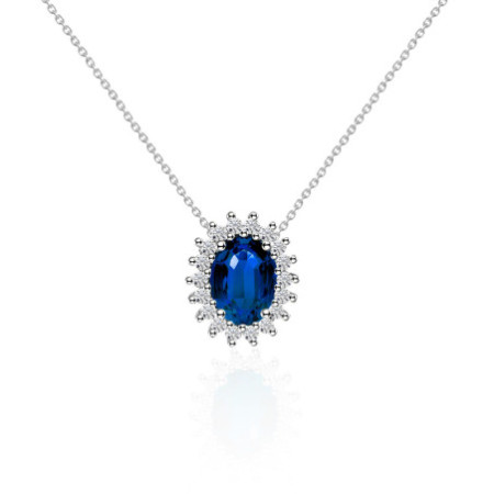 Sapphire 1.00 and Diamonds Necklace DALIA