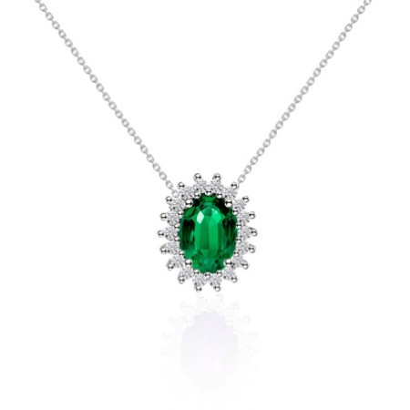 Emerald and Diamond Necklace DALIA 1.30