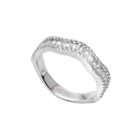 Abelia Diamond Ring 0.65 White Gold Waves