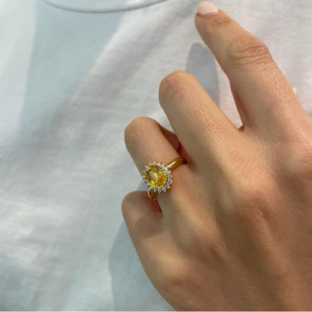 Dahlia Yellow Sapphire Ring 1.50ct