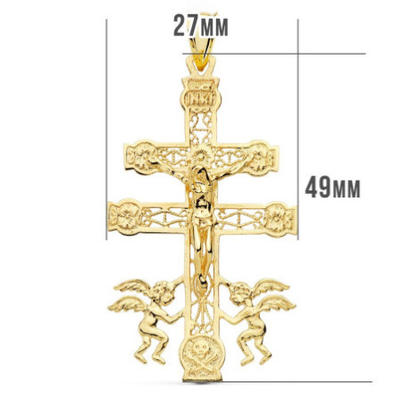 Caravaca Cross Gold Men 18Kt 49x27mm