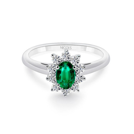 Emerald Dahlia Ring 0.70