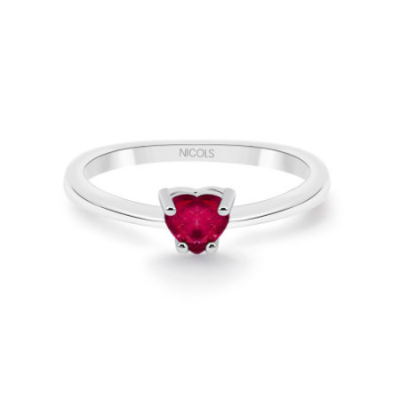 Solitaire Engagement Ring 0.20ct Ruby Heart Isabella