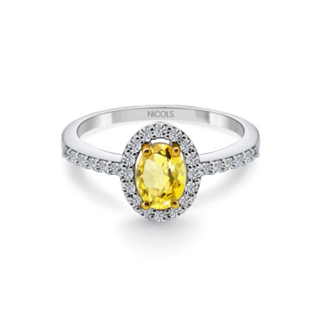 Yellow Sapphire Dalia Engagement Ring 0.60