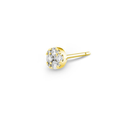 Gardenia Piercing Diamond Earring 0.19 Yellow Gold Dormilona