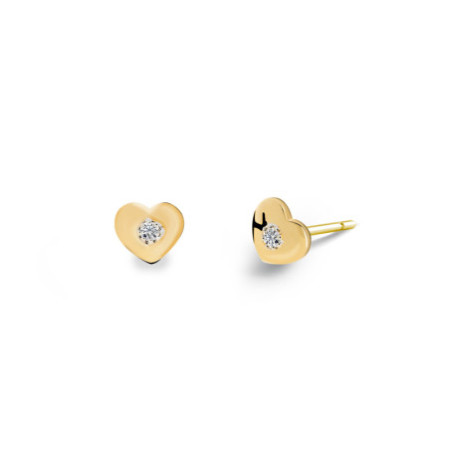 Celebrity Heart Earrings Yellow Gold