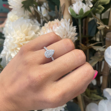 Pear Solitaire Diamond Ring 0.75 Carat
