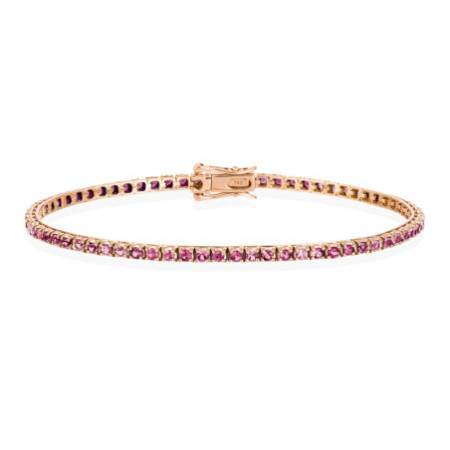 Light Pink Sapphires Bracelet 2.45ct Rose Gold RAINBOW