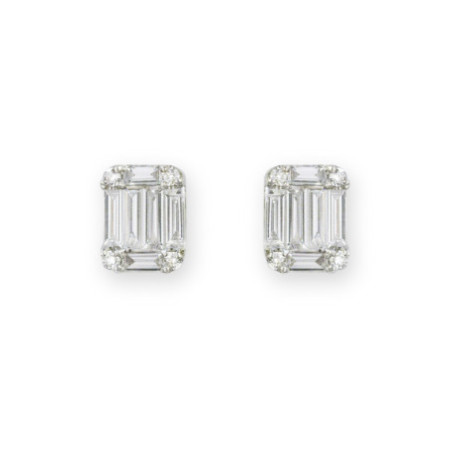 Diamond Earrings MINERVA 0.70 Square Studs