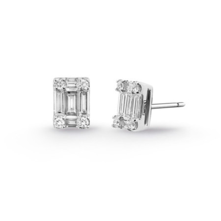 MINERVA Diamond Earrings 0.65 Square Studs